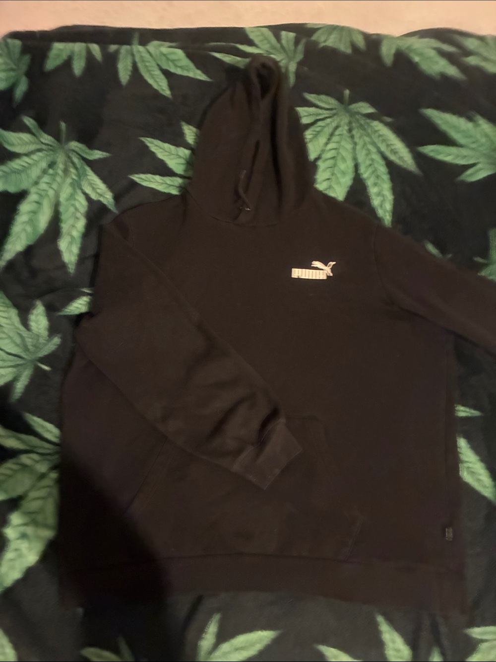 Puma Black Pullover Hoodie with Small Chest Logo